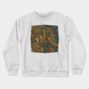 Zentangle Elephant Gold Crewneck Sweatshirt